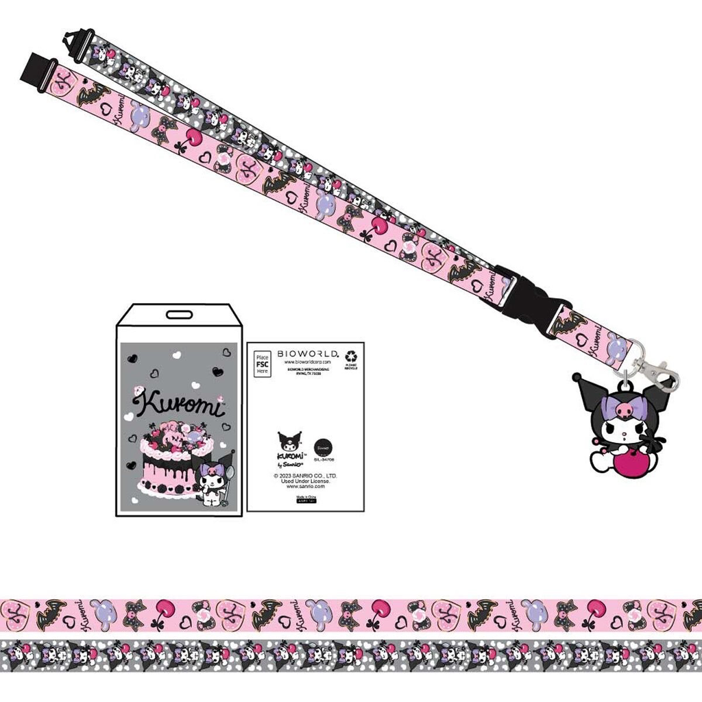 Hello Kitty and Friends Kuromi Cherries and Cookies Lanyard