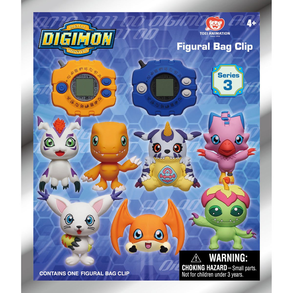 Digimon Serie 3 3D Foam Bag Clip Display