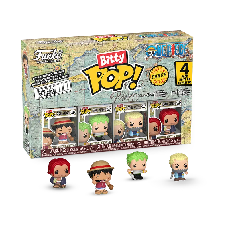 One Piece Funko Bitty Pop! Mini-Figure 4-Pack Display Case of 1