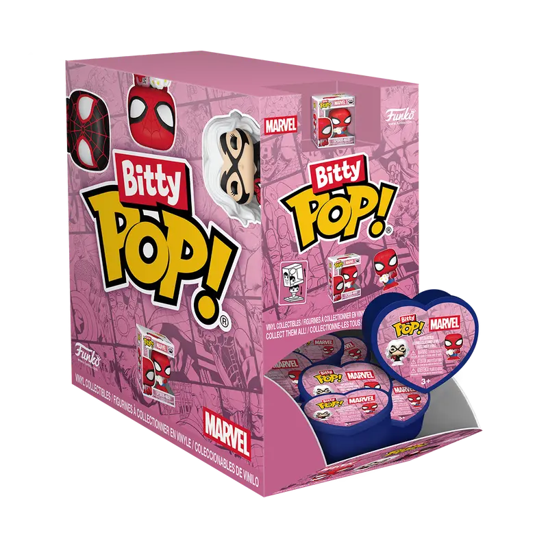 Spider-Man Valentines Funko Bitty Pop! Mini-Figure Singles Display