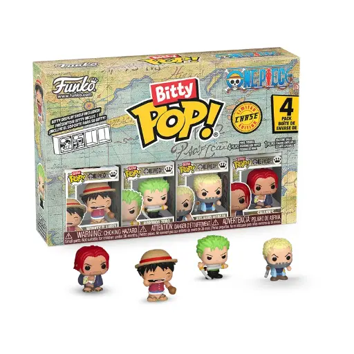 [889698868976] One Piece Funko Bitty Pop! Mini-Figure 4-Pack Display Case of 1